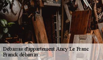 Débarras d'appartement ancy-le-franc-89160 Franck débarras